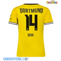 Camisa de time de futebol Borussia Dortmund Maximilian Beier #14 Replicas 1º Equipamento Feminina 2026-27 Manga Curta